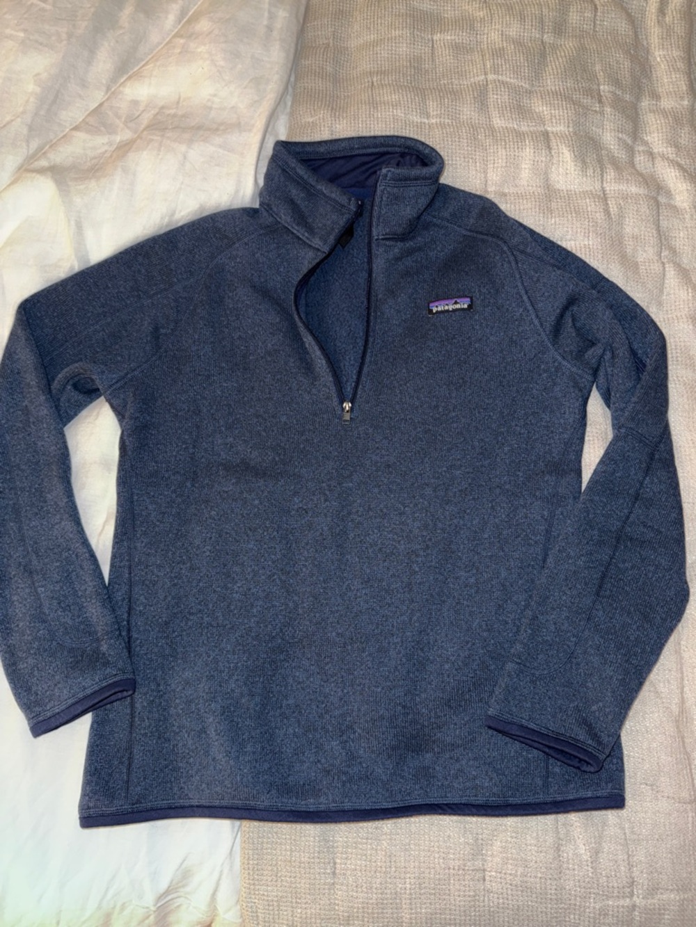 Large Patagonia better sweater navy blue 1/4 zip